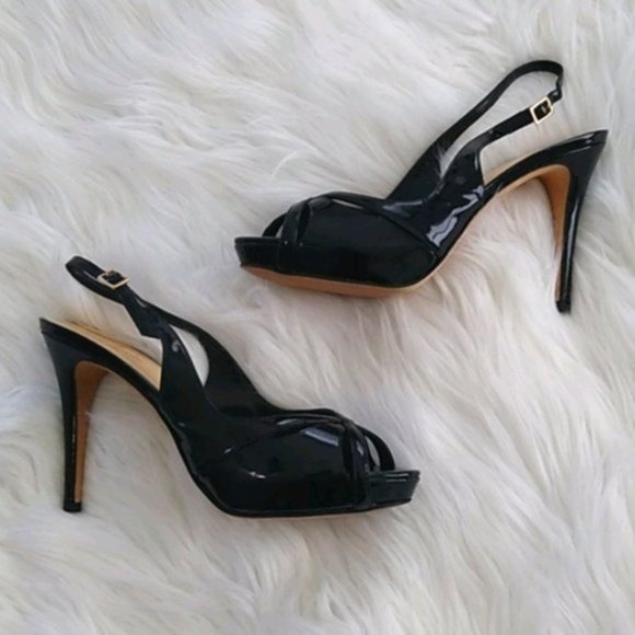 Kate Spade Genna Patent Leather Peep Toe Heels - Picture 3 of 16